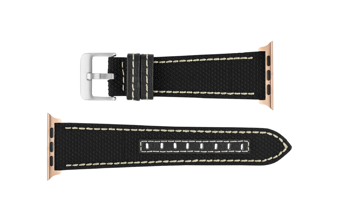 Apple Watch Strap - Black &amp; White Ballistic Lorica Fiber