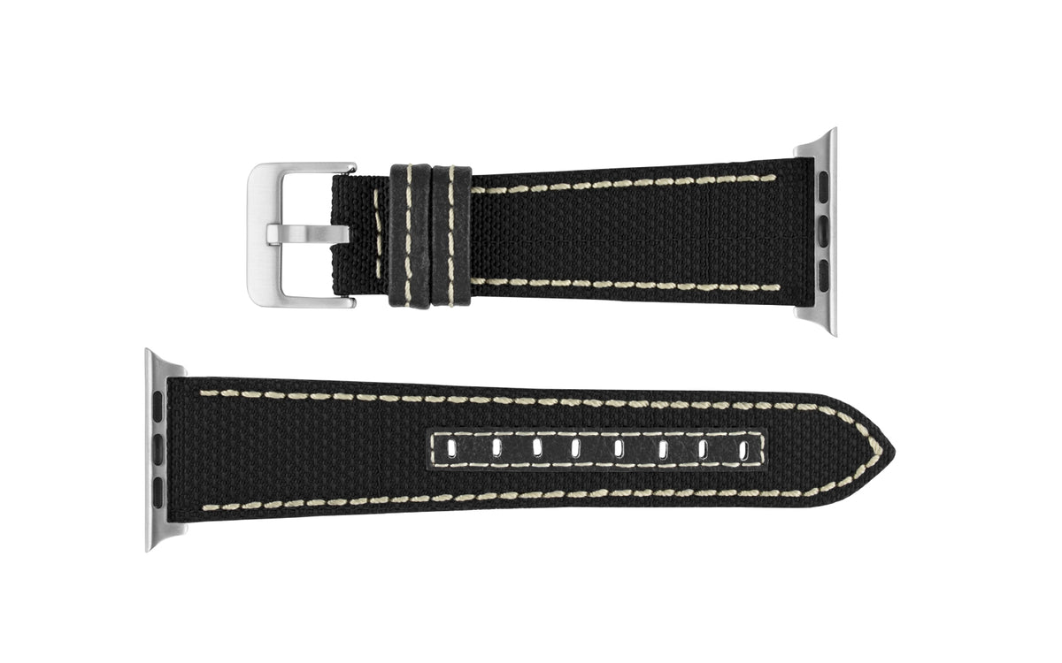 Apple Watch Strap - Black &amp; White Ballistic Lorica Fiber