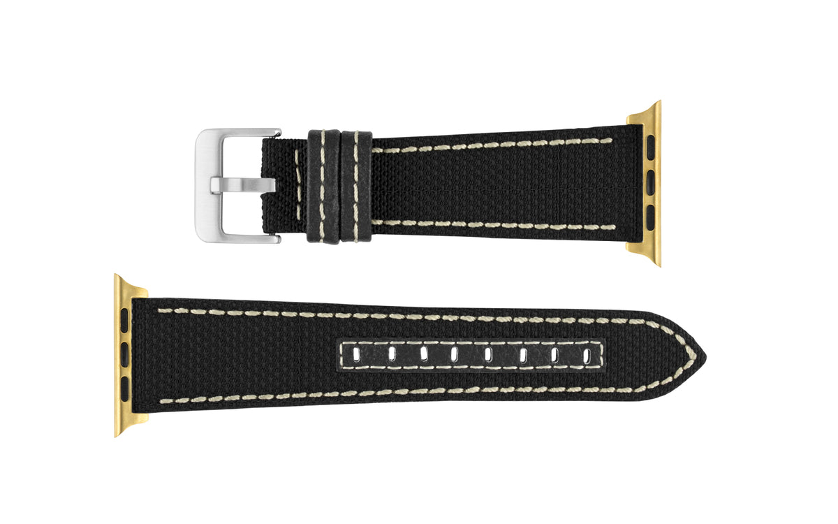 Apple Watch Strap - Black &amp; White Ballistic Lorica Fiber