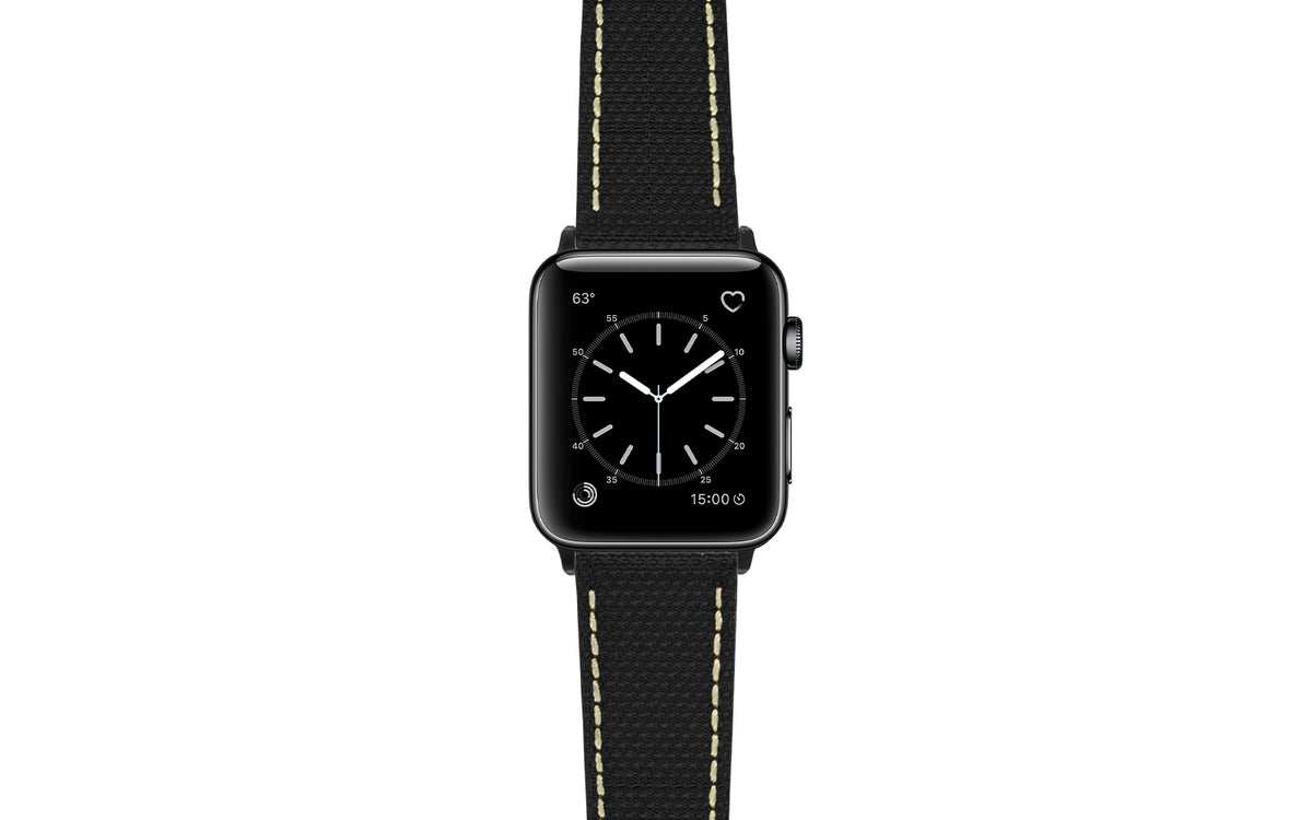 Apple Watch Strap - Black &amp; White Ballistic Lorica Fiber