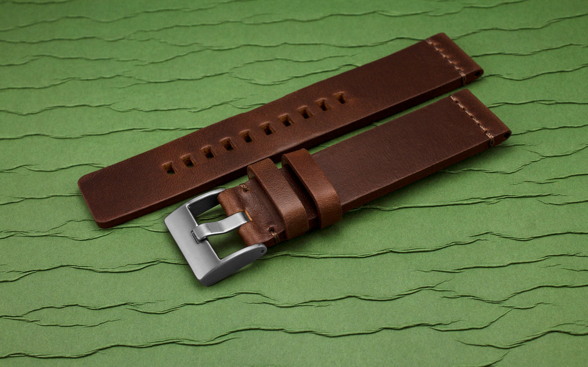 AWB Men&#39;s Brown Horween Leather Watch Strap