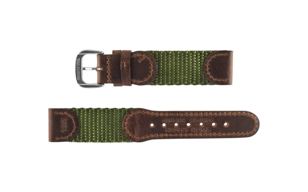 Hadley-Roma Men's Brown/Olive Swiss Army® Style Nylon & Leather Watch Strap
