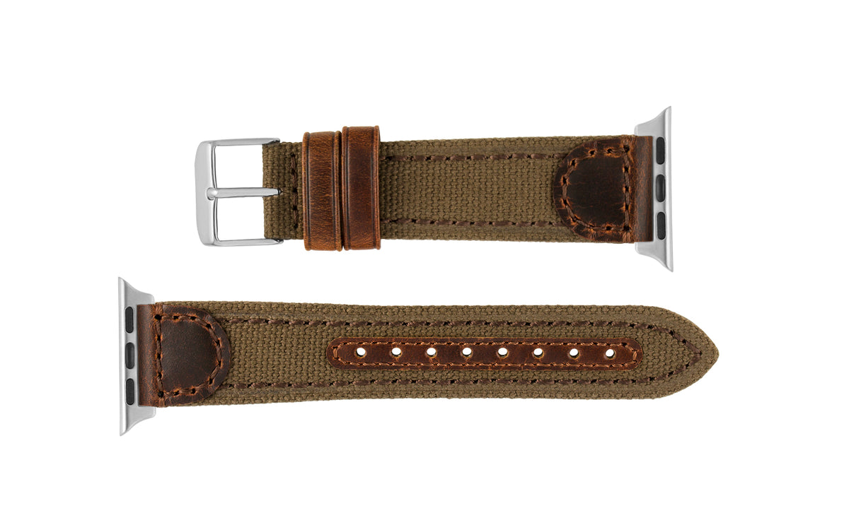 Apple Watch Strap - Brown Canvas &amp; Leather