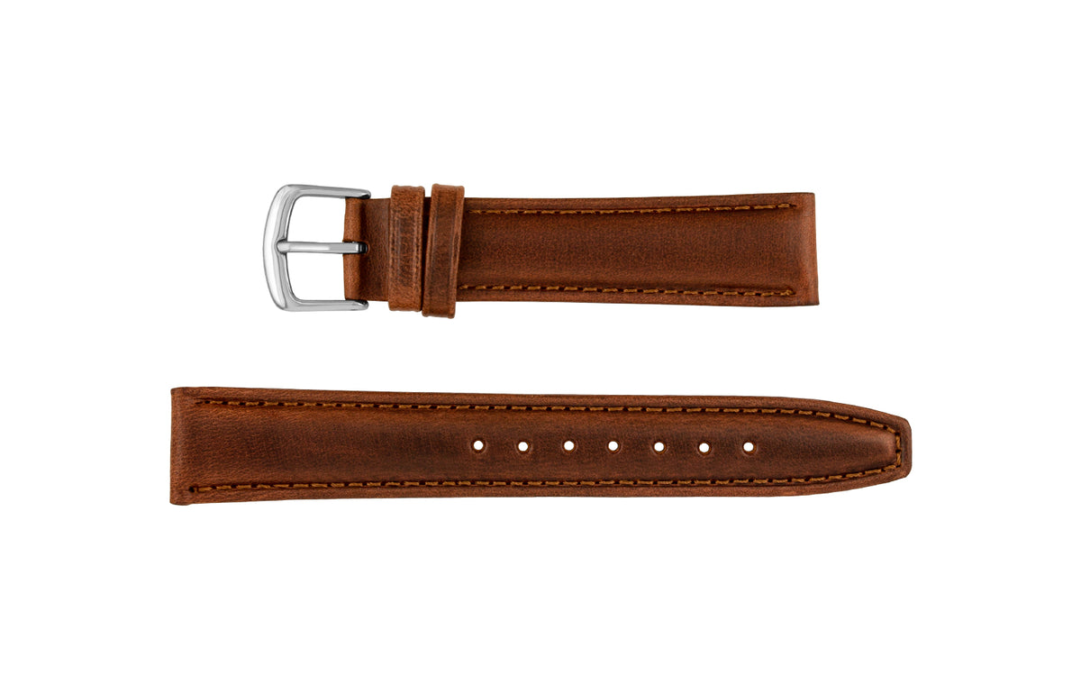 Hadley-Roma Men&#39;s LONG Chestnut Genuine Leather Watch Strap MS881