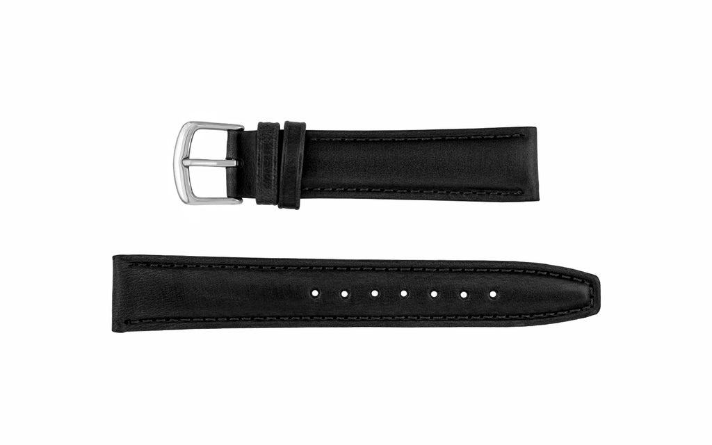 Hadley-Roma Men's Extra Long Black Genuine Leather Watch Strap MS881
