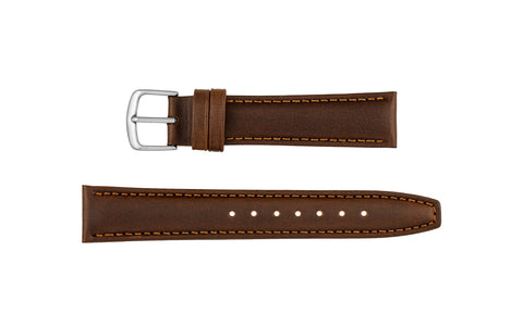 Hadley-Roma Men's SHORT Brown Genuine Leather Watch Strap MS881