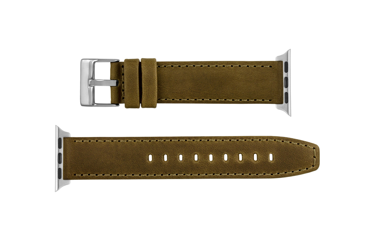 Apple Watch Strap - Olive Crazy Horse Saddle Leather