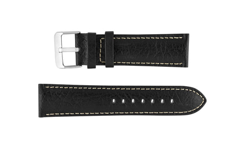 Hadley Men's LONG Black Shrunken Grain Leather Watch Strap