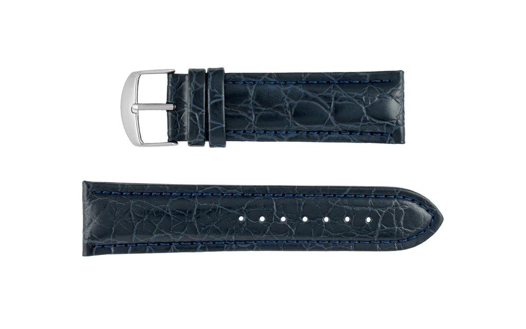 Hadley-Roma Men's Blue Crocodile Grain Leather Watch Strap