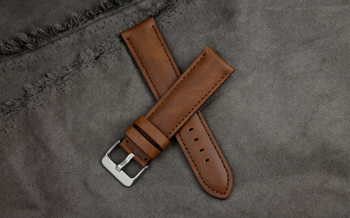 Hadley Men&#39;s Tan Microfiber Vegan Watch Strap