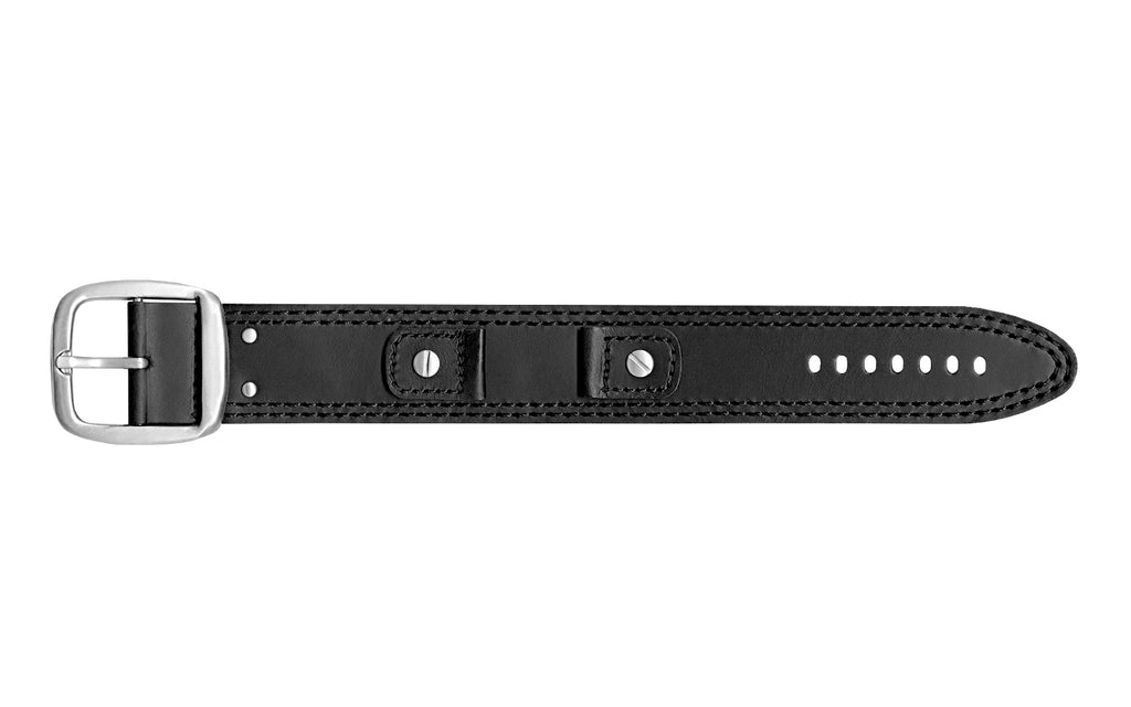Hadley-Roma Men's Black Vintage Cuff Genuine Leather Watch Strap