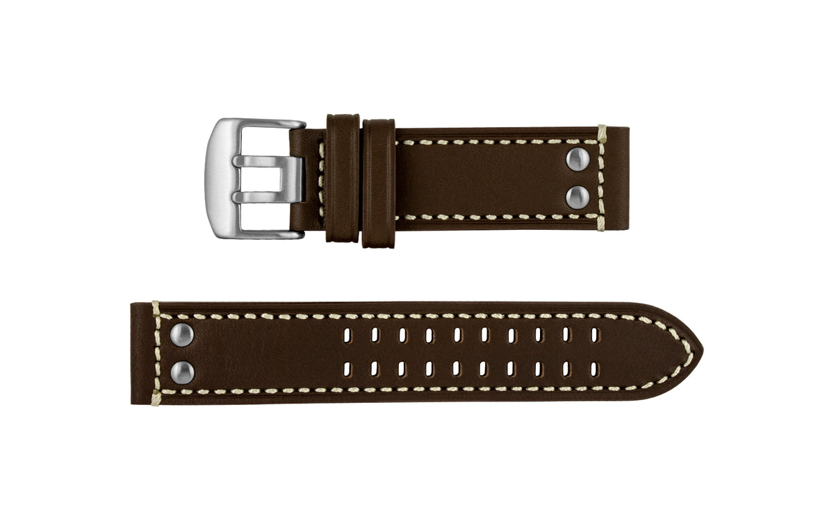 Hadley-Roma Men&#39;s Brown Genuine Leather Luminox® Style Watch Strap