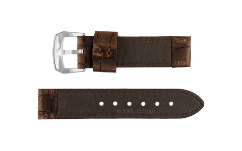 Hadley-Roma Men's Brown Oil-Tanned Heavy Genuine Leather Watch Strap
