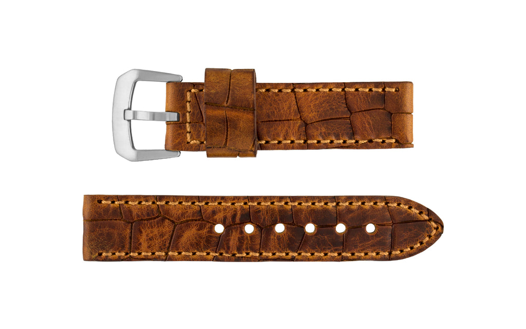 Hadley-Roma Men's Tan Oil-Tanned Heavy Genuine Leather Watch Strap