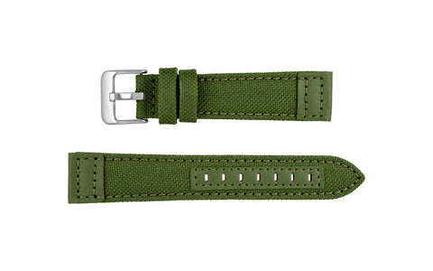 DB Straps Men's Olive Canvas & Leather Watch Strap