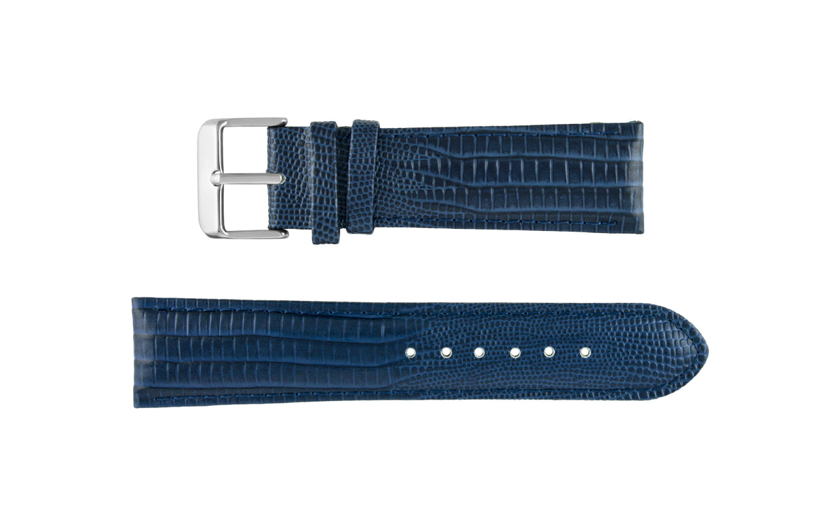 DB Straps Men&#39;s Navy Blue Teju Lizard Grain Leather Watch Strap