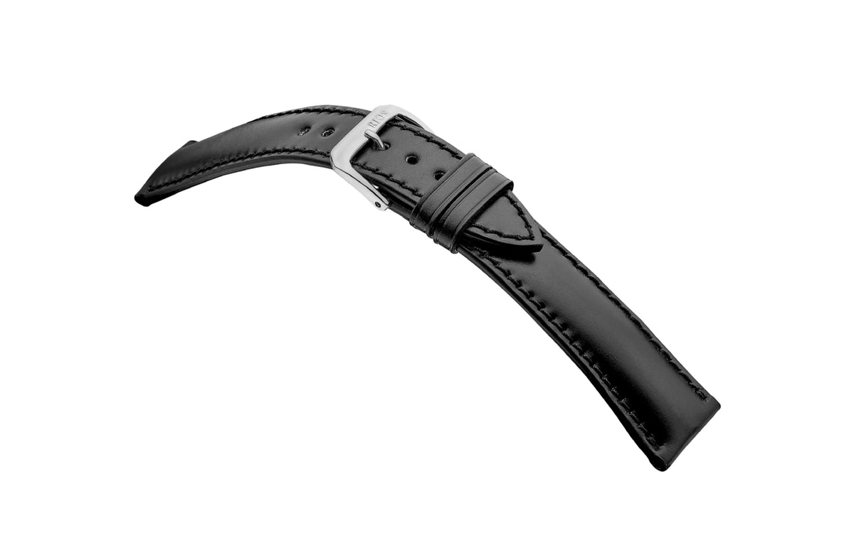 RIOS1931 Chicago - Men&#39;s Black Shell Cordovan Leather Watch Strap