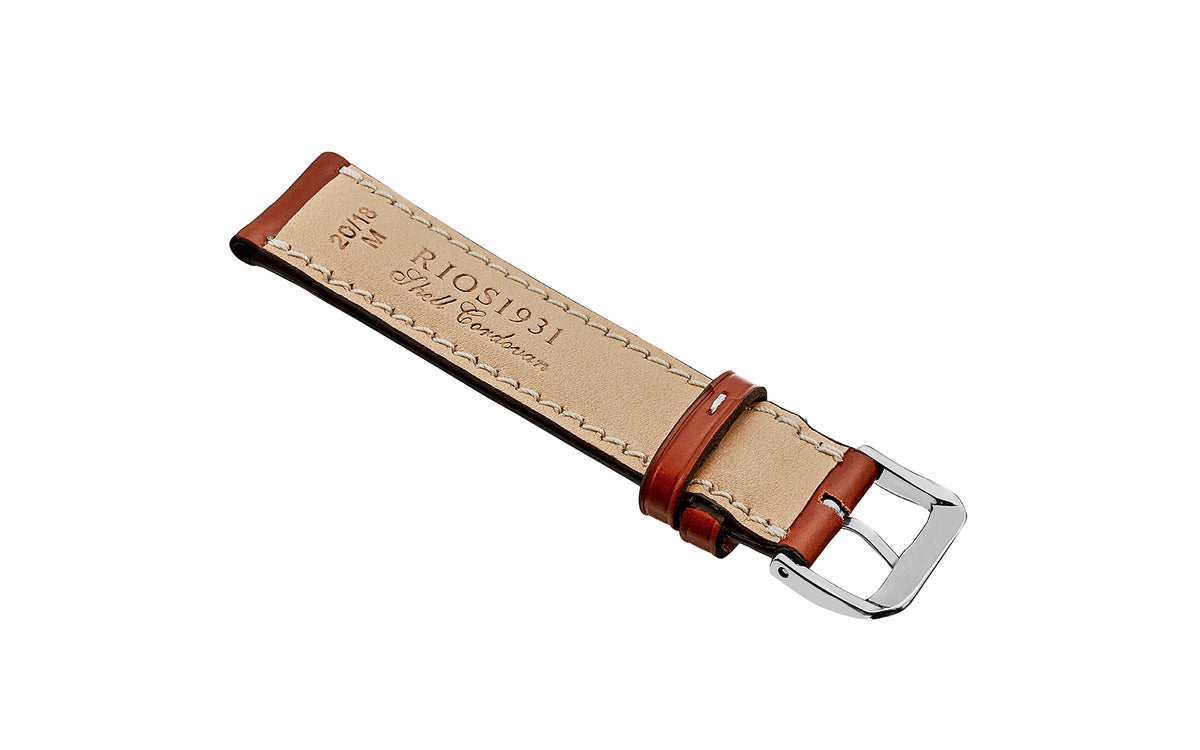RIOS1931 New York - Men&#39;s Cognac Shell Cordovan Leather Watch Strap