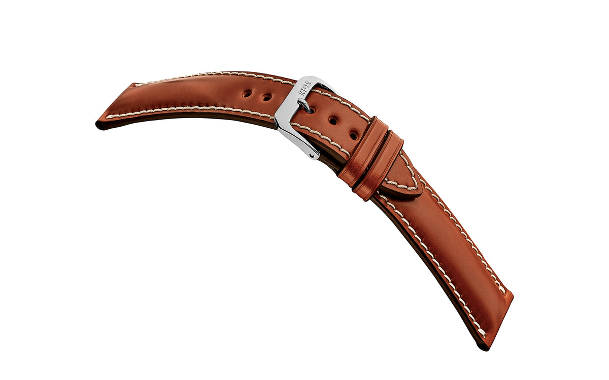 RIOS1931 New York - Men&#39;s Cognac Shell Cordovan Leather Watch Strap