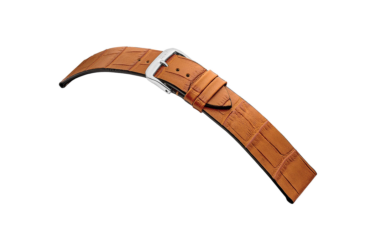 RIOS1931 Miami - Men&#39;s Cognac Embossed Alligator Grain Leather Watch Strap