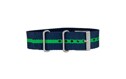 TIMEX Weekender Navy & Green Stripe Nylon Watch Strap